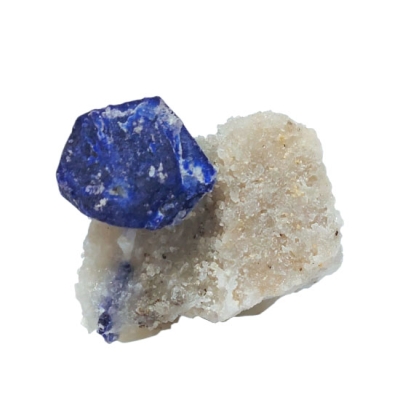 Кристал Лазурит с Пирит върху Друза от Планински Кристал