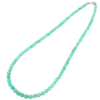 Колие Фасетиран Амазонит Топче 4 мм със Сребро 925