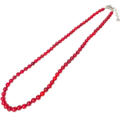 Колие Червен Корал Топче 5,5 мм 