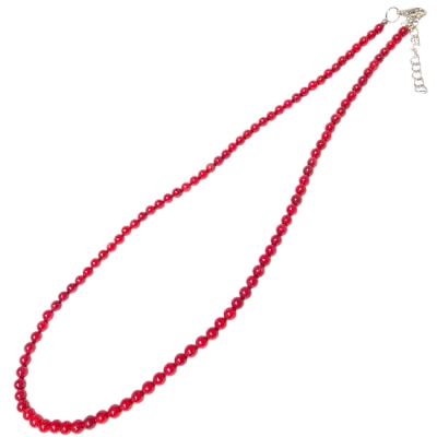 Колие Червен Корал Топче 4 мм 