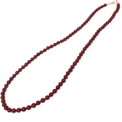 Колие Гранат Алмандин Топче 4 мм със Сребро 925