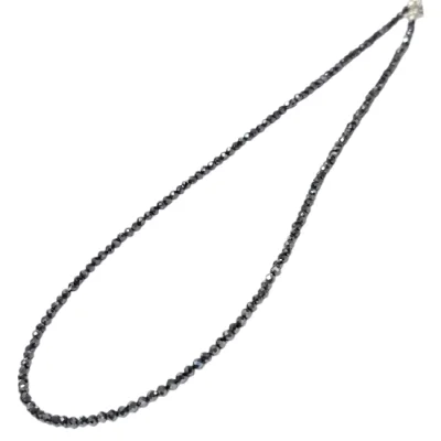 Колие Фасетиран Хематит Топче 2,5 мм със Сребро