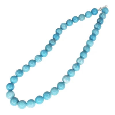 Колие Пресован Ларимар Топче 10,5 мм със Сребро 925