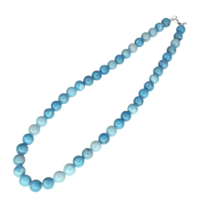 Колие Пресован Ларимар Топче 8,5 мм със Сребро 925