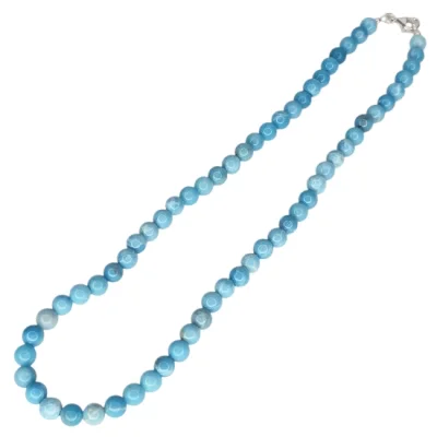 Колие Пресован Ларимар Топче 6,5 мм със Сребро 925