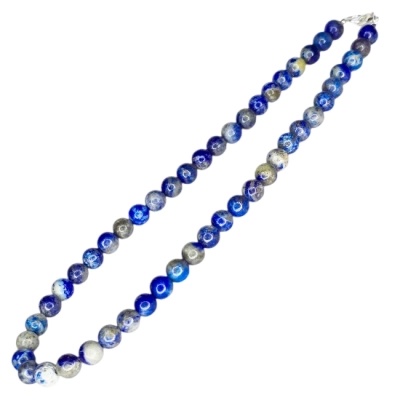 Колие Лазурит Топче 8 мм - Натурален Цвят