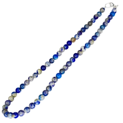 Колие Лазурит Топче 6 мм - Натурален Цвят