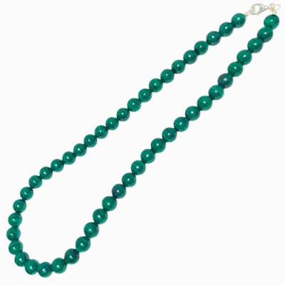 Колие Малахит Топче 8,5 мм и Сребро 925