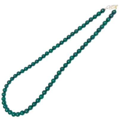 Колие Малахит Топче 6,5 мм и Сребро 925