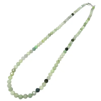 Колие Нефрит Фасетирано Топче 4 мм със Сребро 925