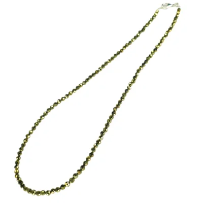 Колие Фасетиран Пирит Топче 3,5 мм със Сребро 925