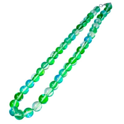 Колие Зелен Рейнбоу Аура Аква Кварц Гланц Топче 10 мм