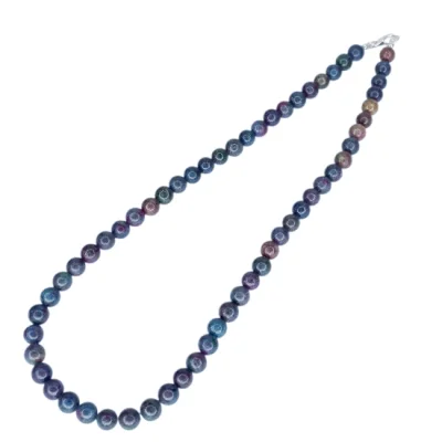 Колие Флуоресциращ Рубин в Сапфир Топче 7 мм със Сребро 925