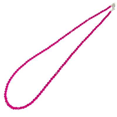 Колие Фасетиран Рубин Топче 3,2 мм със Сребро 925