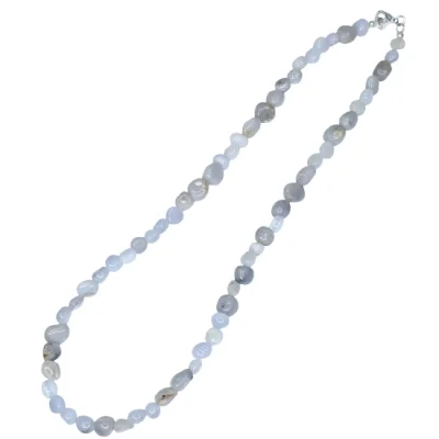 Колие Сапфирин ( Ахат Синя Дантела ) със Сребро 925