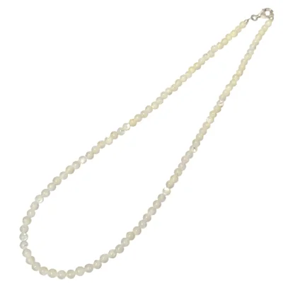 Колие Бял Кралски Седеф Топче 5 мм със Сребро 925