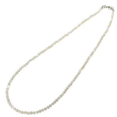 Колие Бял Кралски Седеф Топче 3 мм със Сребро 925