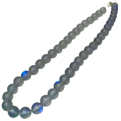 Колие Танзанийска Аура Аква Кварц Мат Топче 10 мм