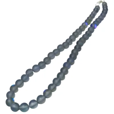 Колие Танзанийска Аура Аква Кварц Мат Топче 8 мм