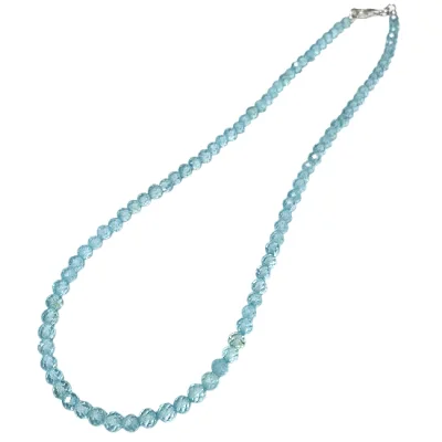 Колие Фасетиран Син Топаз Топче 4 мм със Сребро 925