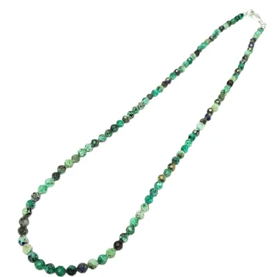 Колие Африкански Тюркоаз Топче 4 мм със Сребро 925