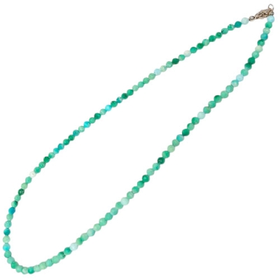 Колие Фасетиран Син Американски Тюркоаз Топче 4,2 мм със Сребро 925