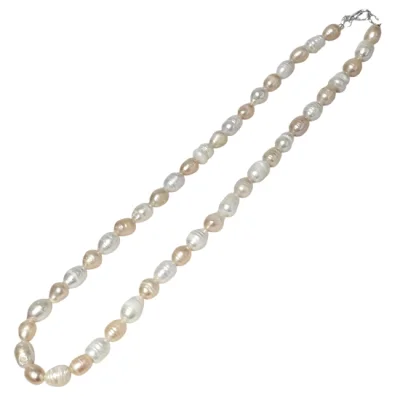 Колие от Бяла и Розова Речна Перла 