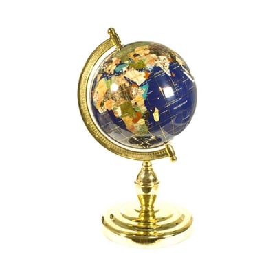 Глобус от полускъпоценни минерали - Модел 10