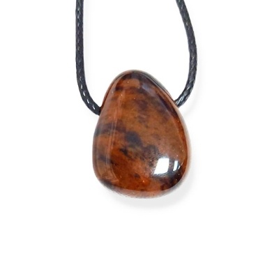 Висулки и Медальони от Махагонов Обсидиан Кожичка с черен цвят