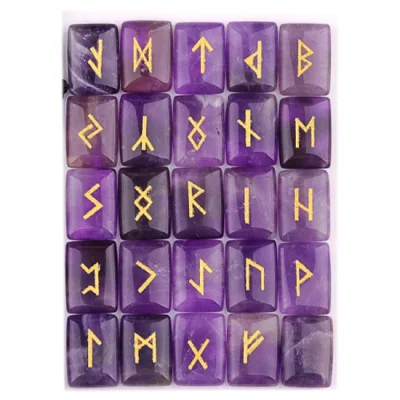 Руни от Аметист за Защита и Гадаене 25 бр.