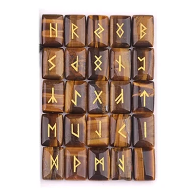 Руни от Тигрово Око за Защита и Гадаене 25 бр.