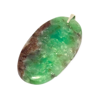 Медальон Хризопраз със Сребро 925