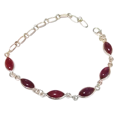 Гривна Рубин със Сребро 925