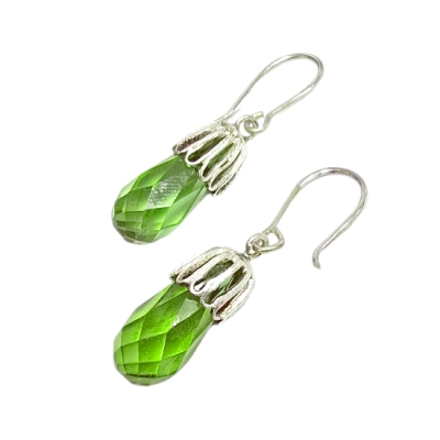 Обици Султанит със Сребро 925 Ръчна Филигранна Изработка