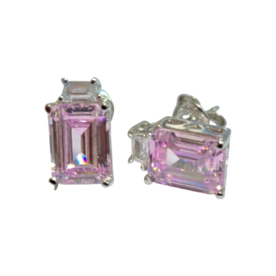 Обици Морганит и Циркон със Сребро 925 и Родий