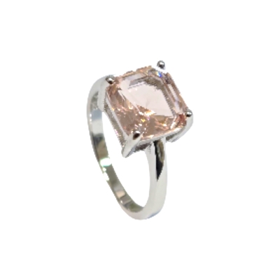 Пръстен Морганит със Сребро 925 и Родий
