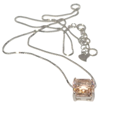 Колие Морганит със Сребро 925 и Родий