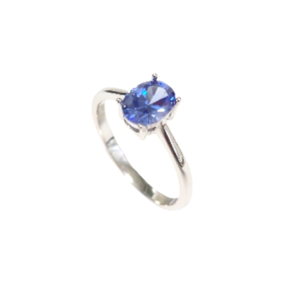 Пръстен Танзанит със Сребро 925 и Родий