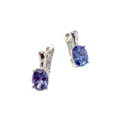 Обици Танзанит със Сребро 925