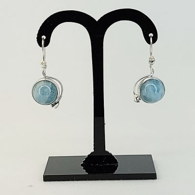 Обици Аквамарин, Сребро 925/1000