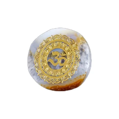 Ахатова Плочка с Позлатен Знака "OM"