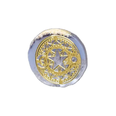 Ахатова Плочка с Позлатен "Пентаграм"