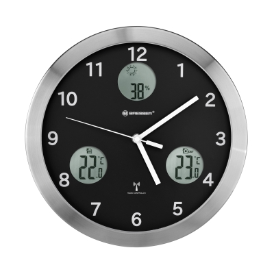 Стенен часовник Bresser MyTime io 30 см, черен