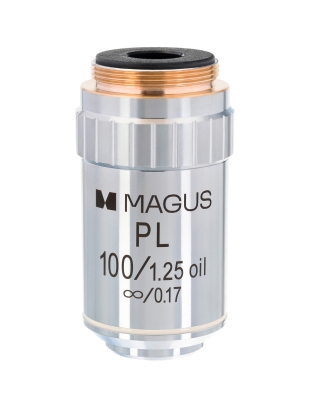 Планахроматичен обектив с корекция до безкрайност MAGUS MP100 OIL 100x/1,25 ∞/0,17