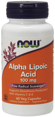 АЛФА ЛИПОЕВА КИСЕЛИНА - доставя енергия на организма, антиоксидант - капсули 100 мг. х 60, NOW FOODS