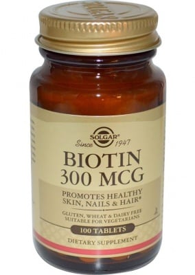 БИОТИН - подпомага строежа и функциите на ноктите, кожата и косата - таблетки 300 мкг. х 100 броя, SOLGAR
