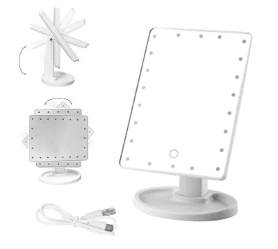 Настолно огледало с LED осветление бяло