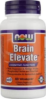 БРЕЙН ЕЛЕВЕЙТ - подобрява паметта и концентрацията - капсули х 60, NOW FOODS