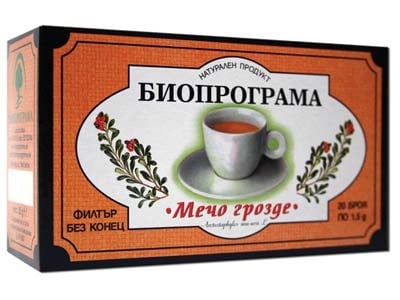 ЧАЙ МЕЧО ГРОЗДЕ - х 20 броя филтърни пакетчета, БИОПРОГРАМА