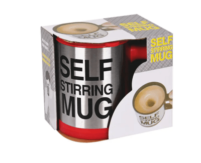 Саморазбъркваща се термо чаша на батерии, 400 мл. червена